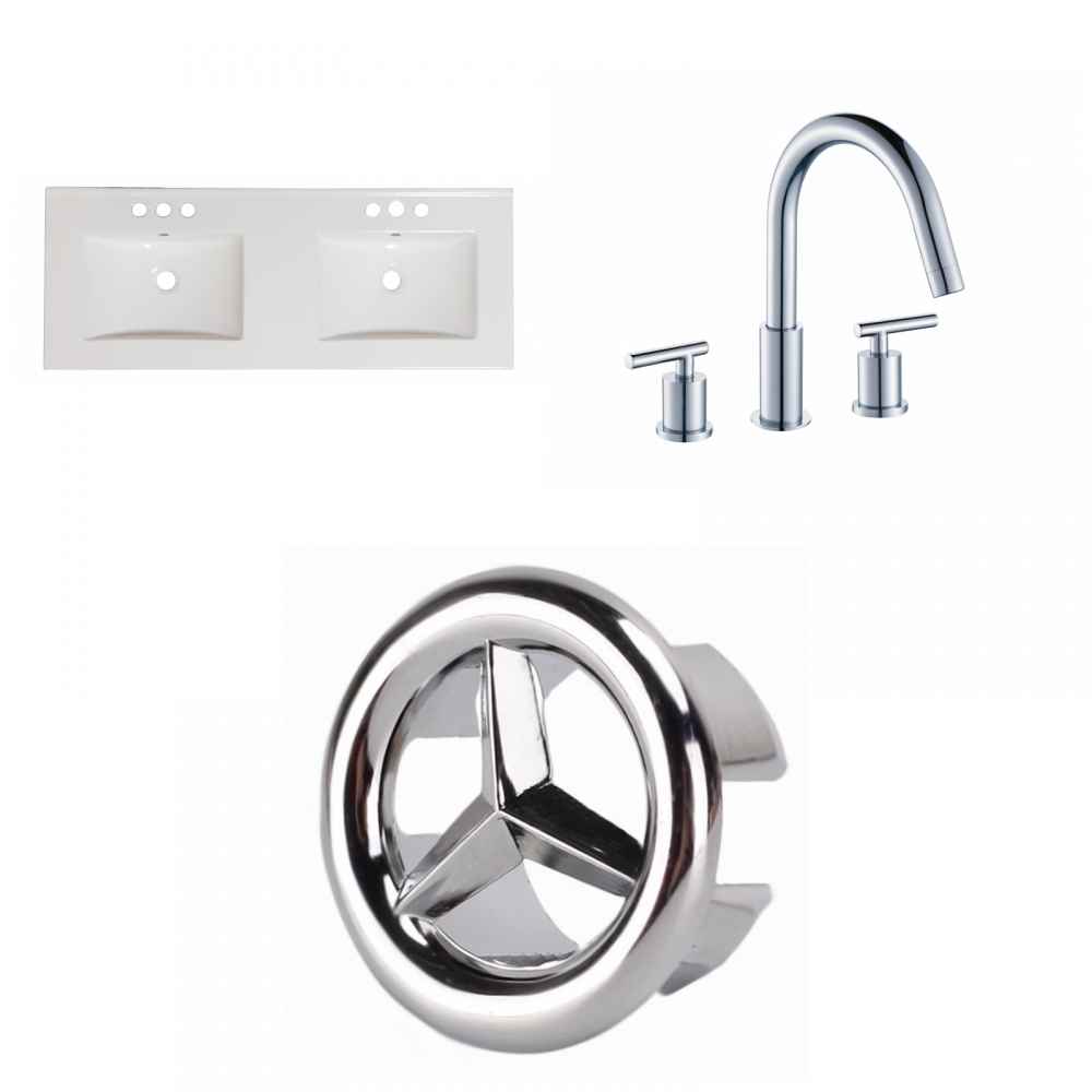 59-in. W 3H8-in. Ceramic Top Set In White Color