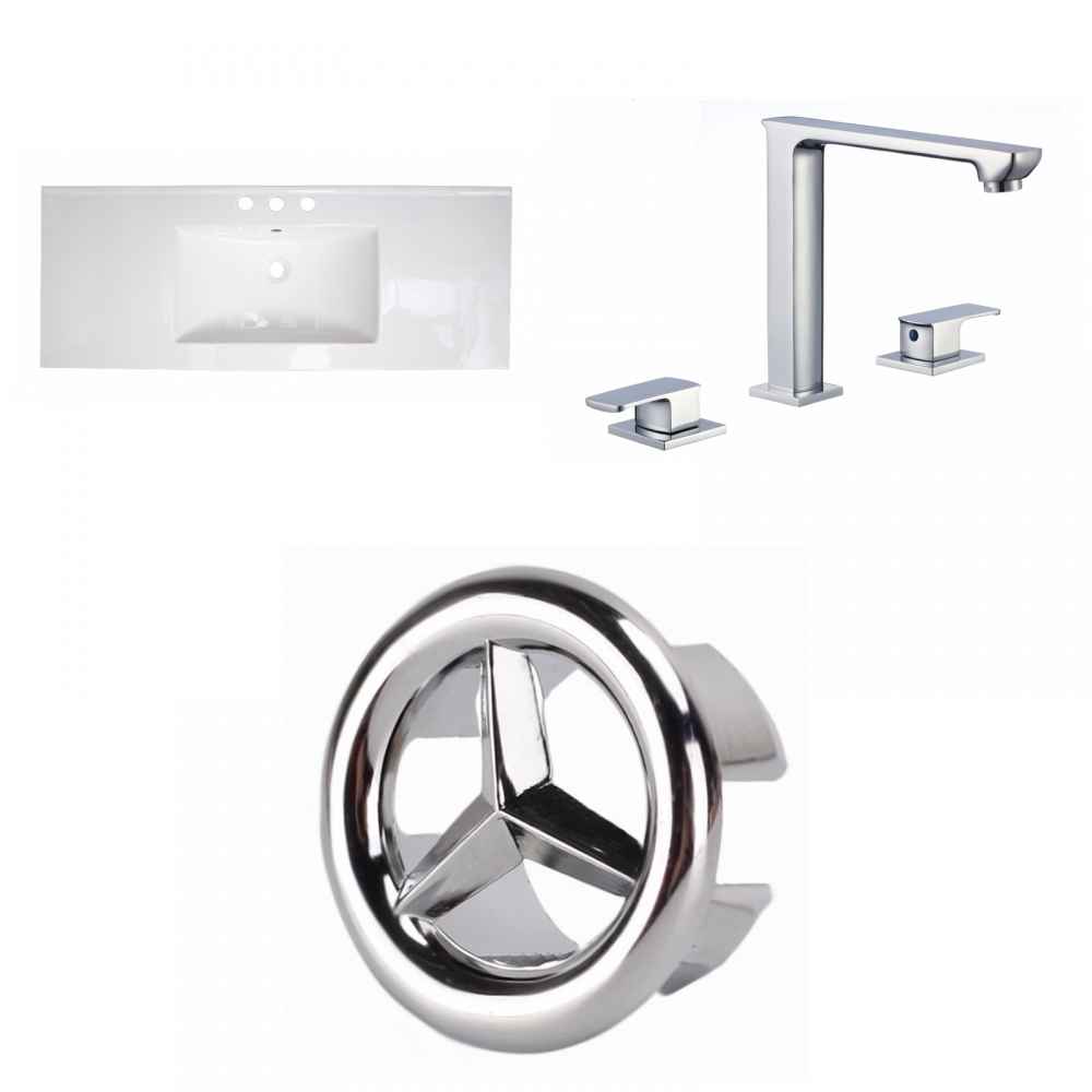 39.75-in. W 3H8-in. Ceramic Top Set In White Color