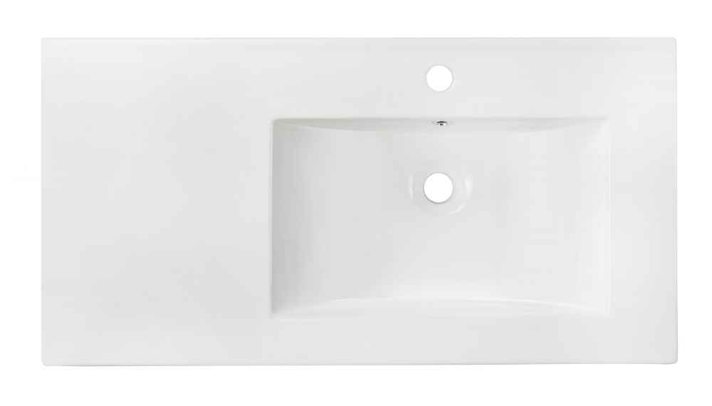 35.5-in. W 1 Hole Ceramic Top Set In White Color