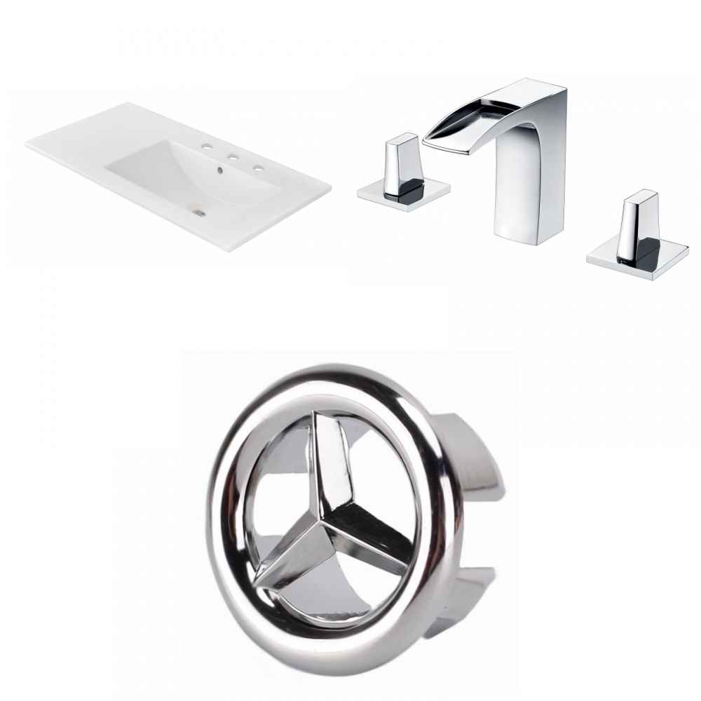 35.5-in. W 3H8-in. Ceramic Top Set In White Color