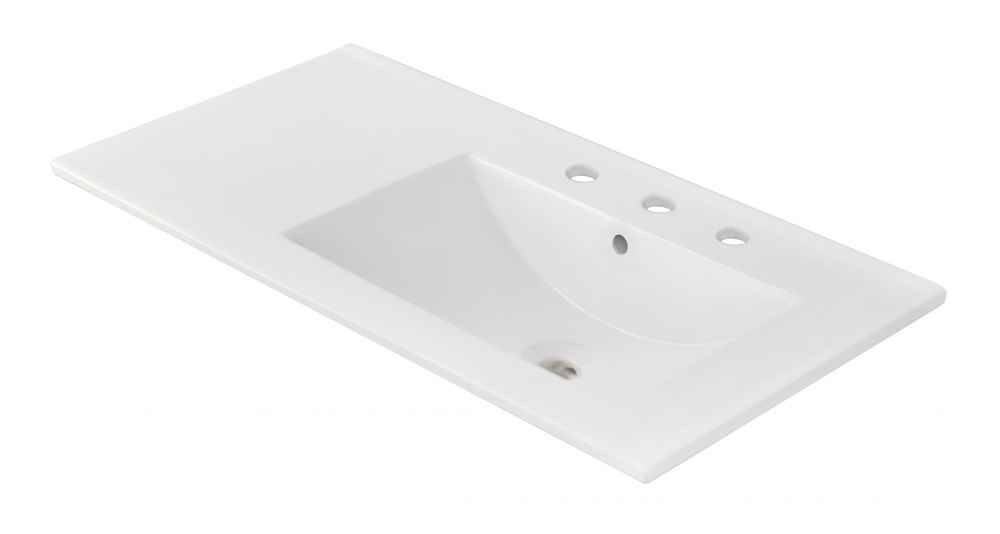 35.5-in. W 3H8-in. Ceramic Top Set In White Color