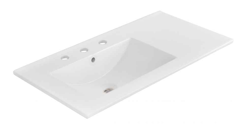 35.5-in. W 3H8-in. Ceramic Top Set In White Color