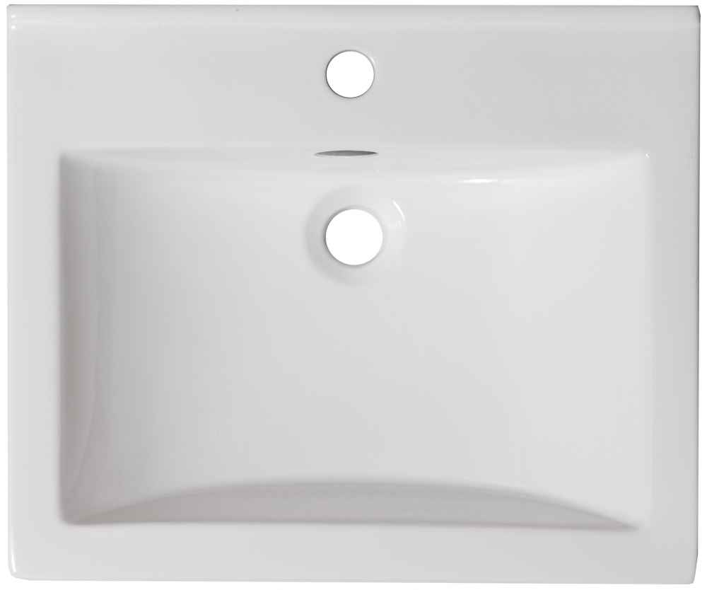 21-in. W 1 Hole Ceramic Top Set In White Color