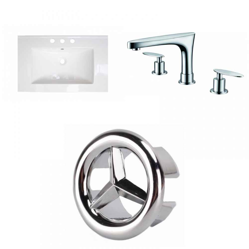 25-in. W 3H8-in. Ceramic Top Set In White Color