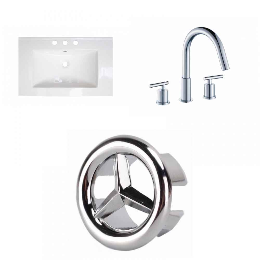 25-in. W 3H8-in. Ceramic Top Set In White Color
