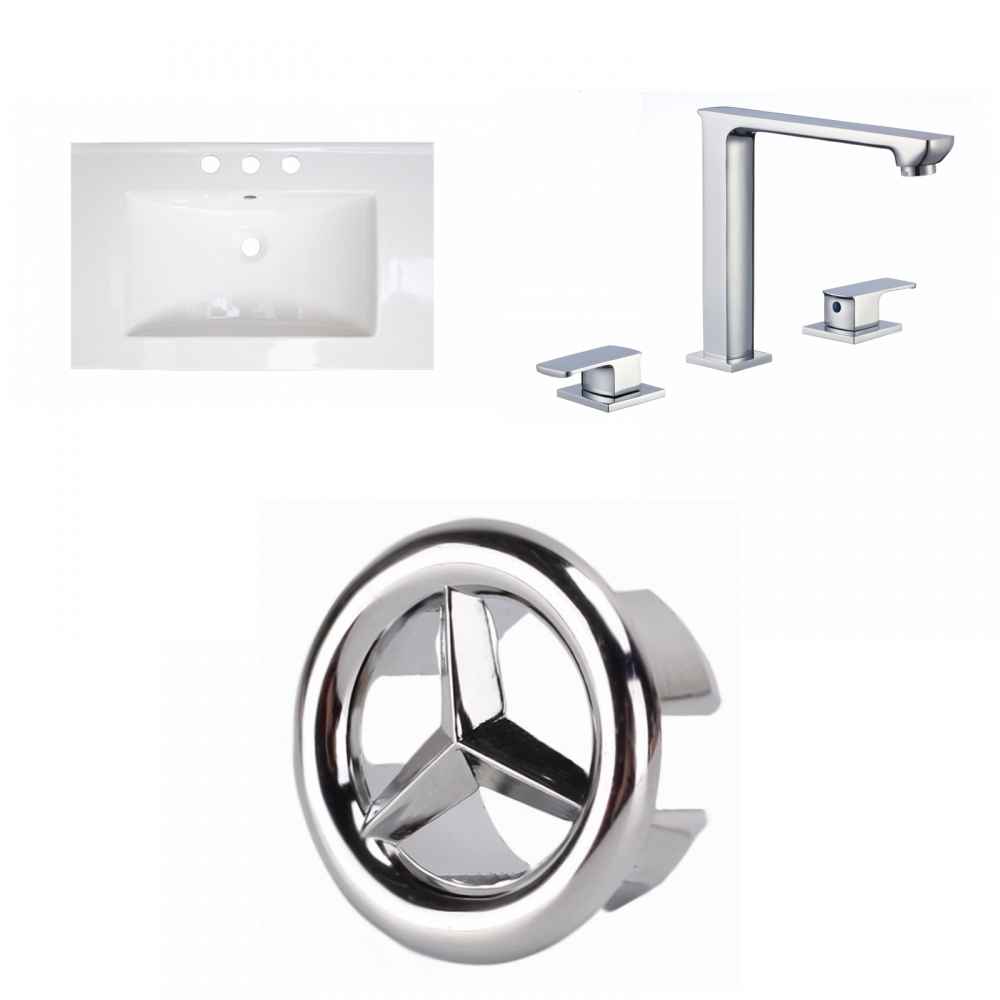 25-in. W 3H8-in. Ceramic Top Set In White Color