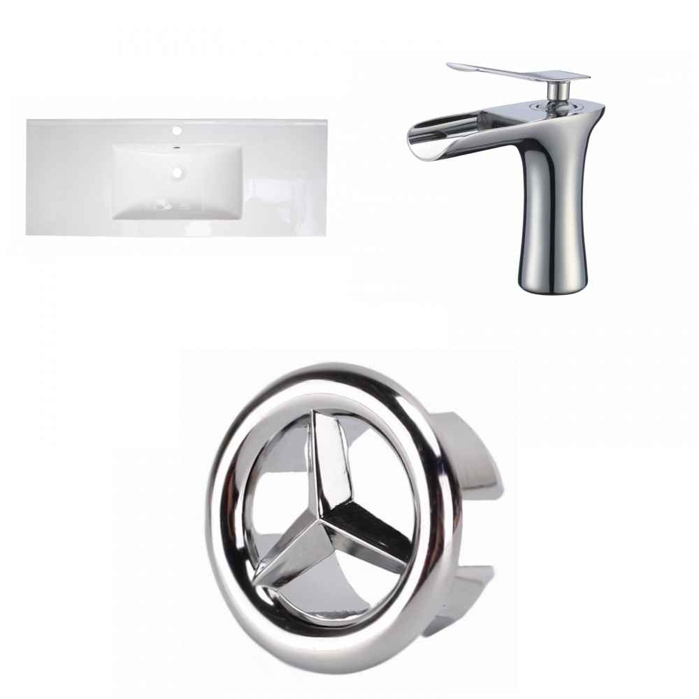 48.75-in. W 1 Hole Ceramic Top Set In White Color