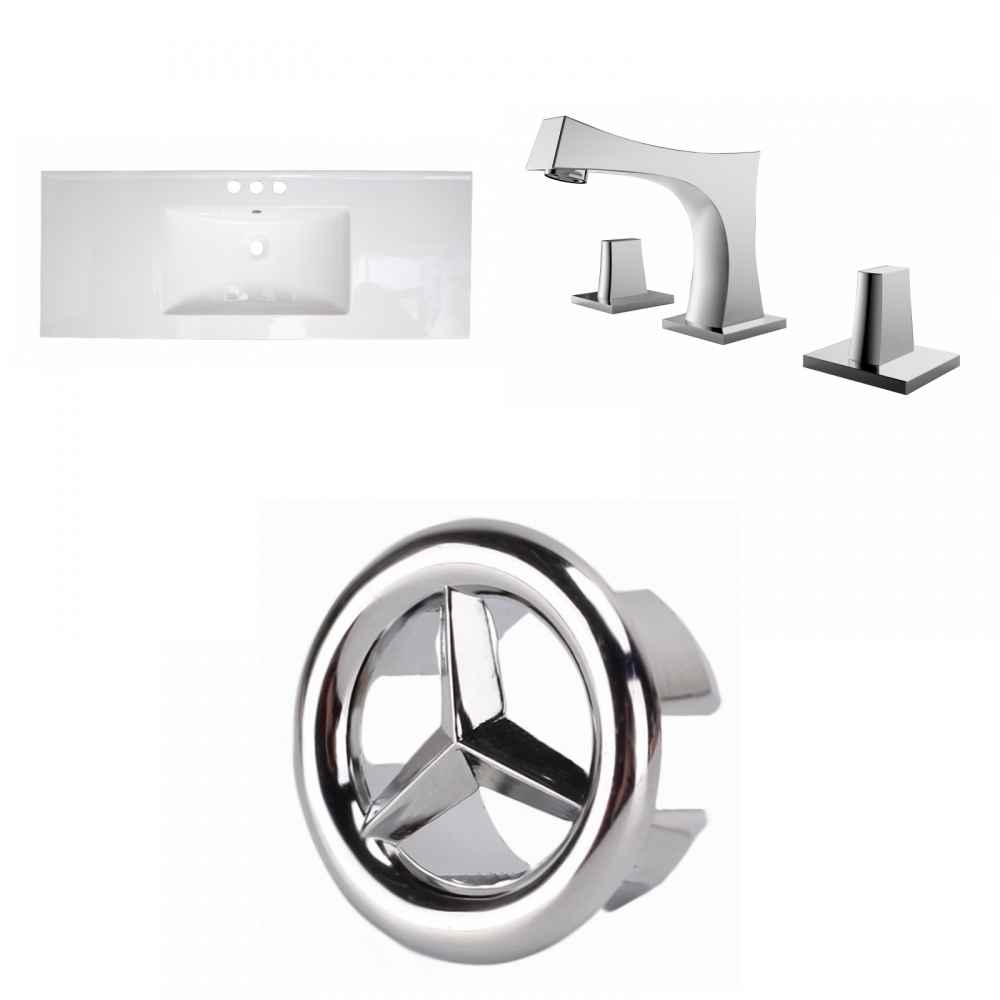 48.75-in. W 3H8-in. Ceramic Top Set In White Color