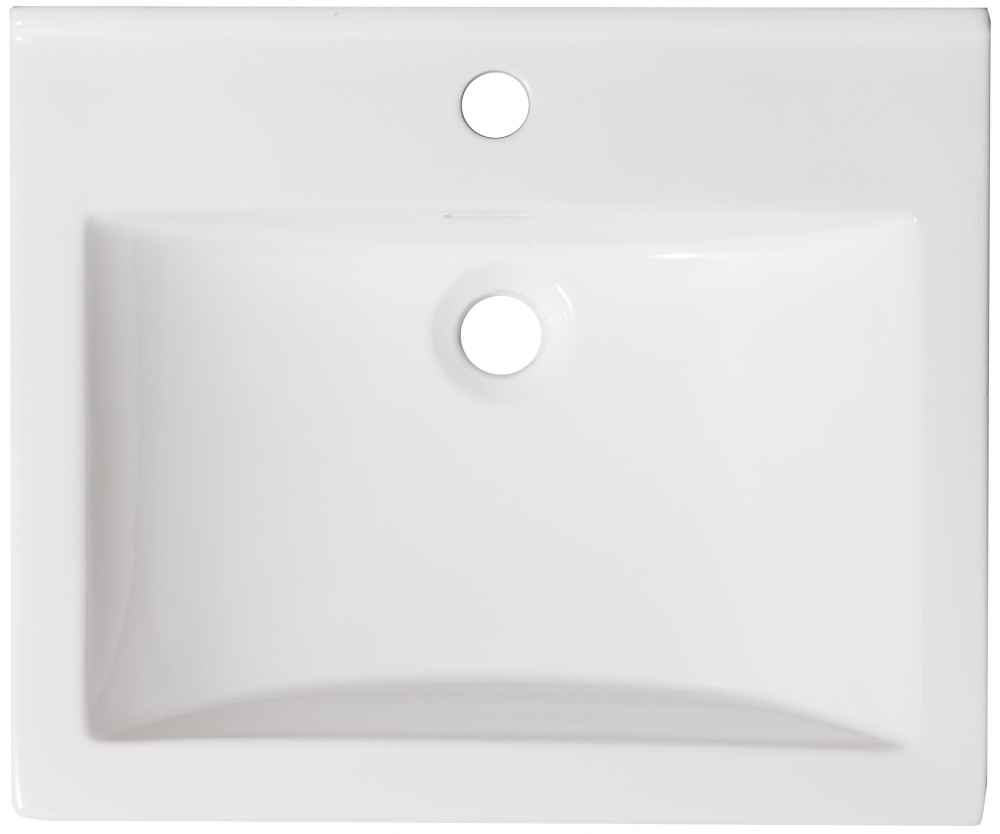 21.5-in. W 1 Hole Ceramic Top Set In White Color