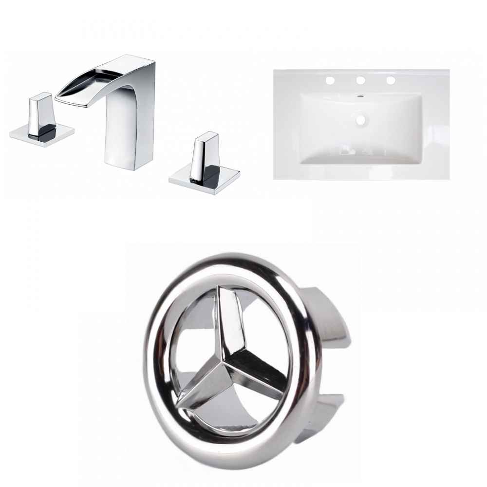 24-in. W 3H8-in. Ceramic Top Set In White Color