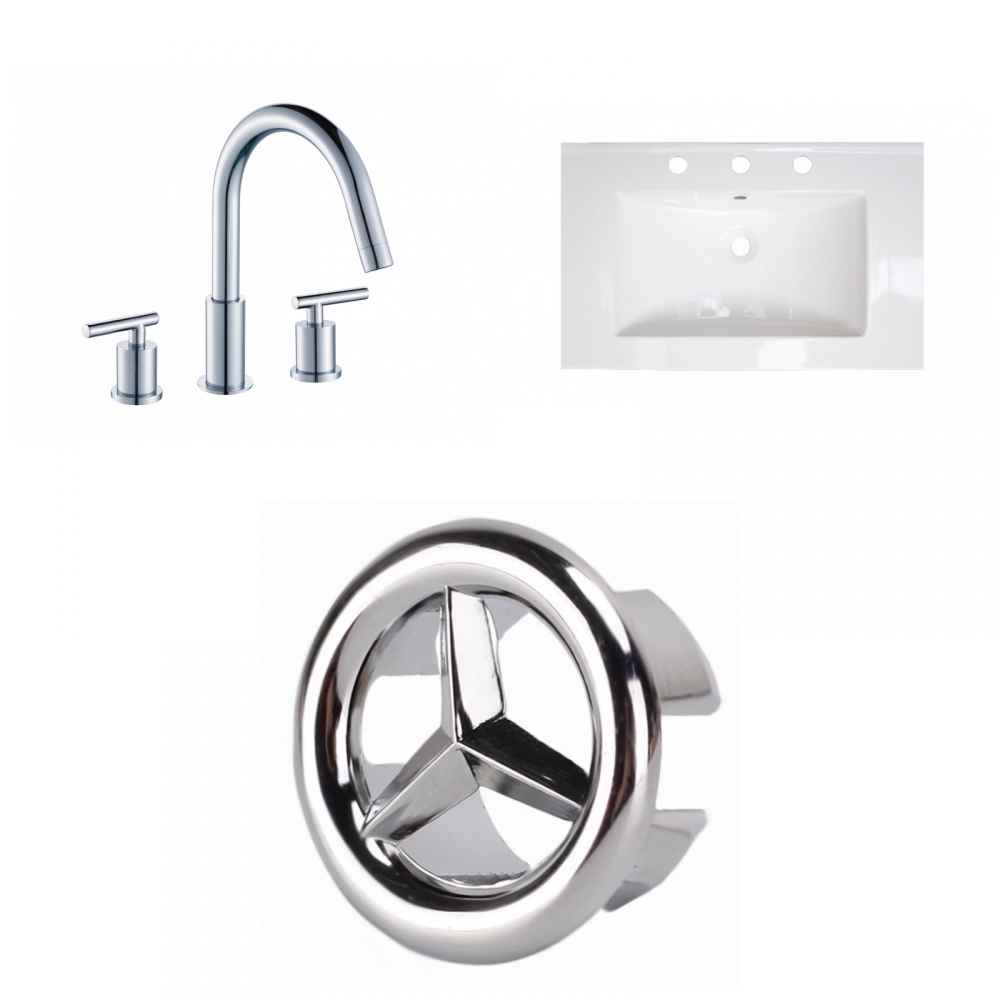 24-in. W 3H8-in. Ceramic Top Set In White Color
