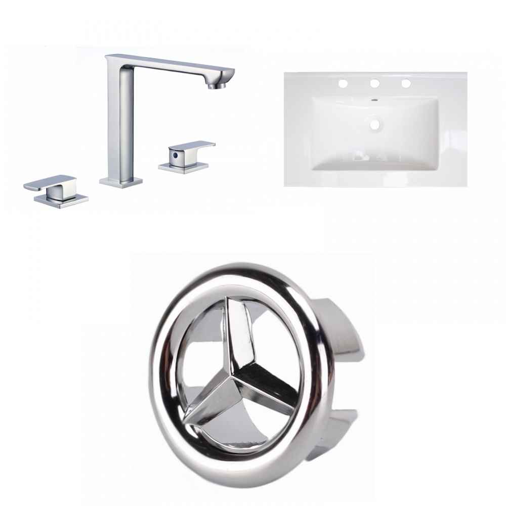 24-in. W 3H8-in. Ceramic Top Set In White Color