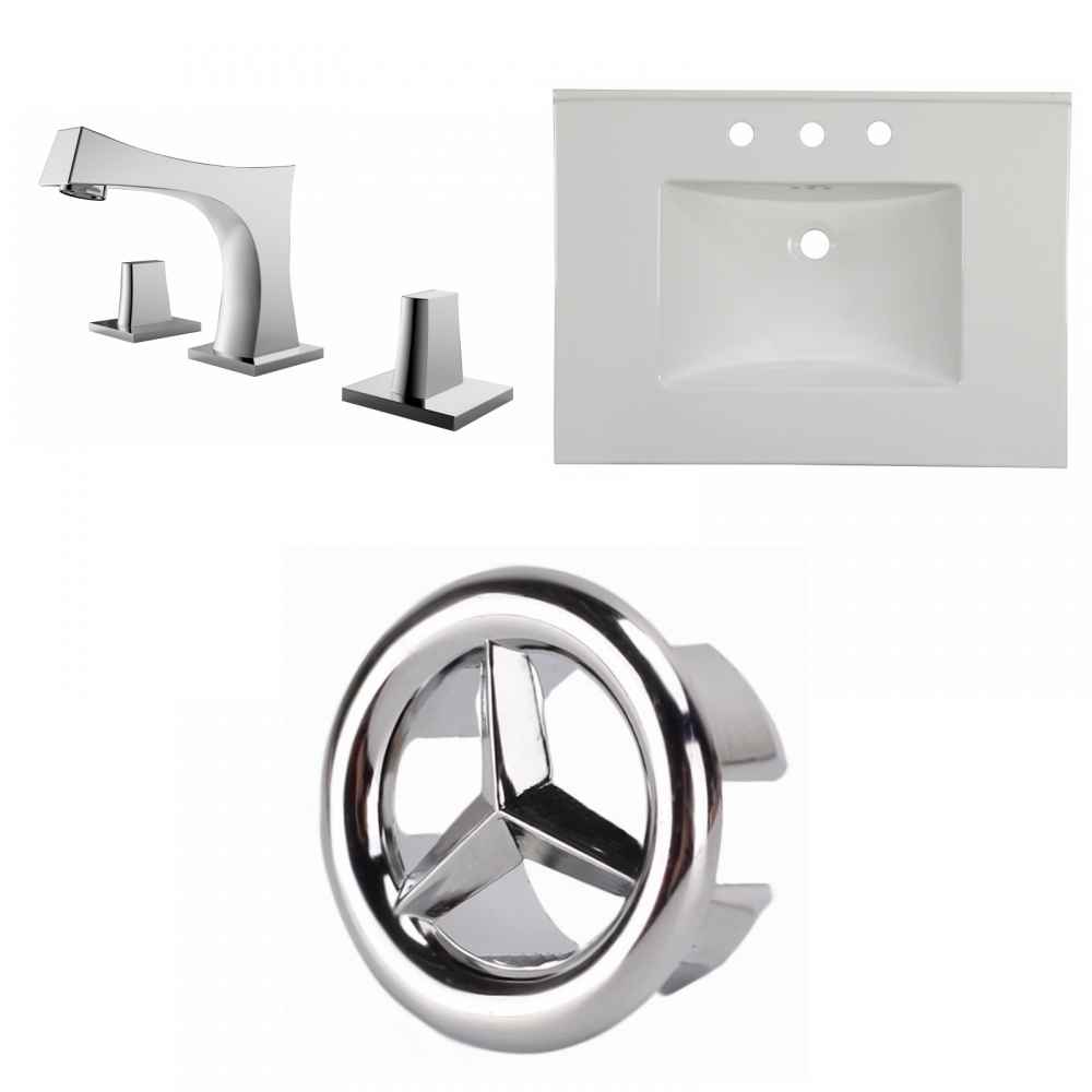 30.75-in. W 3H8-in. Ceramic Top Set In White Color