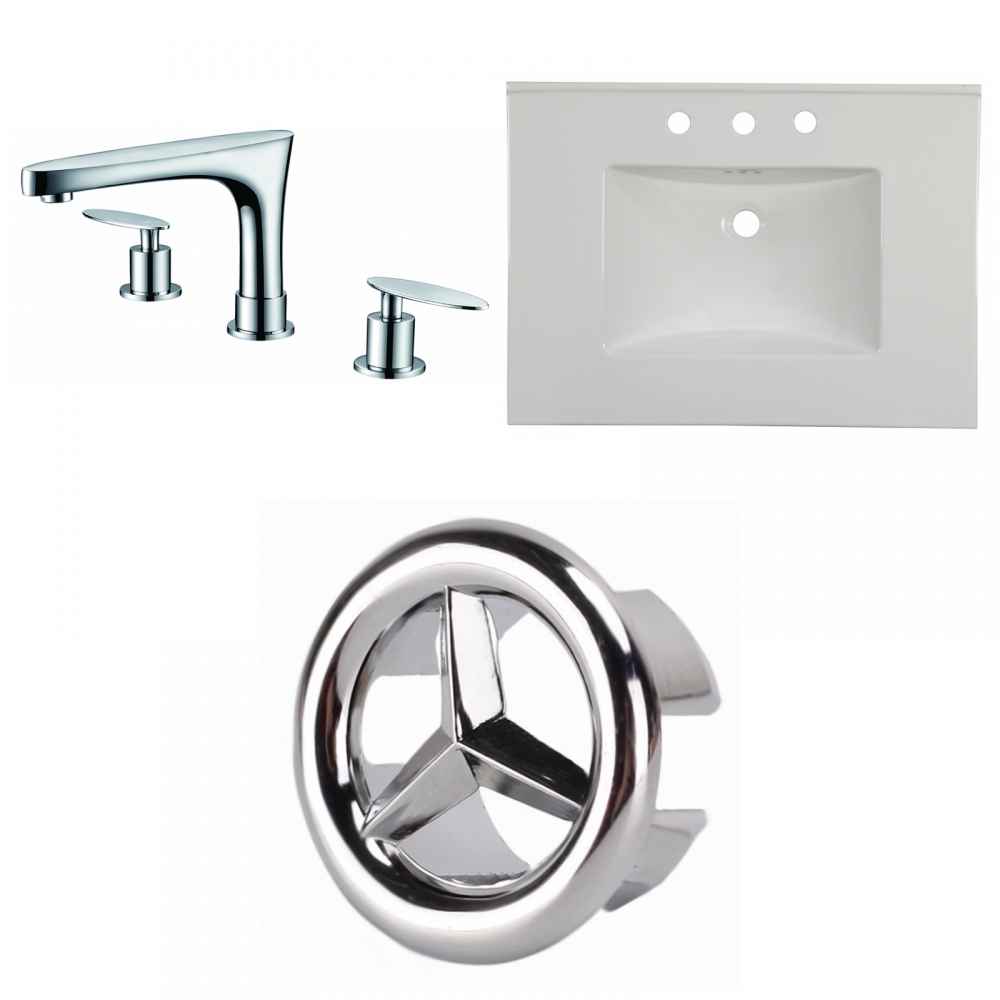 30.75-in. W 3H8-in. Ceramic Top Set In White Color