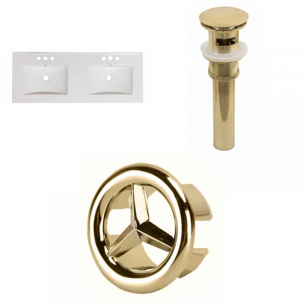 48-in. W 3H4-in. Ceramic Top Set In White Color - Overflow Drain Incl.