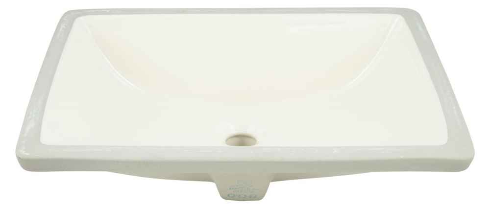 20.75-in. W CSA Rectangle Bathroom Undermount Sink Set In Biscuit - Gold Hardware - Overflow Drain Incl.