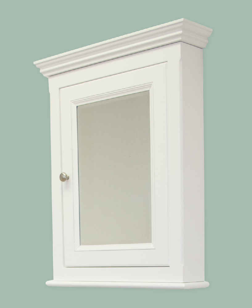 24-in. W 30-in. H Traditional Birch Wood-Veneer Medicine Cabinet In White