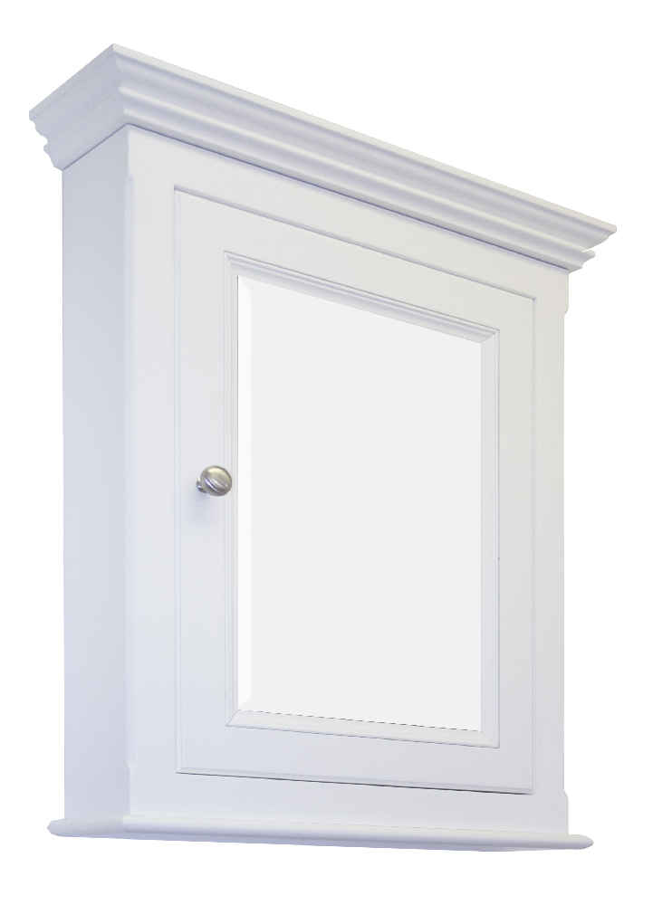 24-in. W 30-in. H Traditional Birch Wood-Veneer Medicine Cabinet In White