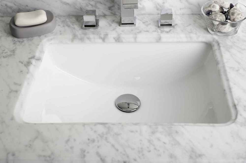 20.75-in. W CUPC Rectangle Bathroom Undermount Sink Set In White - Chrome Hardware - Overflow Drain Incl.
