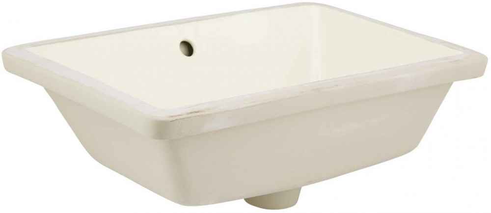 18.25-in. W CUPC Rectangle Bathroom Undermount Sink Set In Biscuit - Chrome Hardware - Overflow Drain Incl.