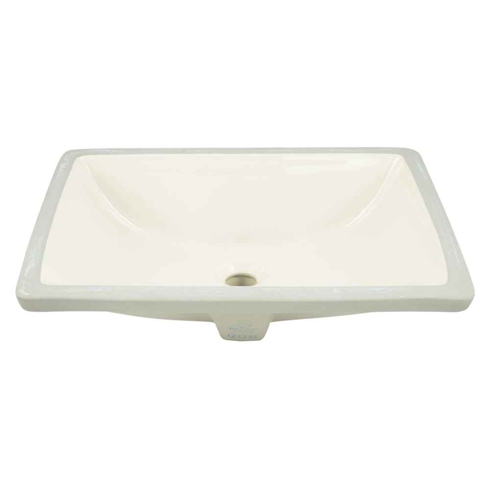 18.25-in. W CUPC Rectangle Bathroom Undermount Sink Set In Biscuit - Chrome Hardware - Overflow Drain Incl.