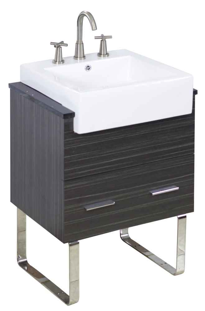 20.25-in. x 19-in. Rectangle Bathroom Vessel Sink Set White Enamel Glaze