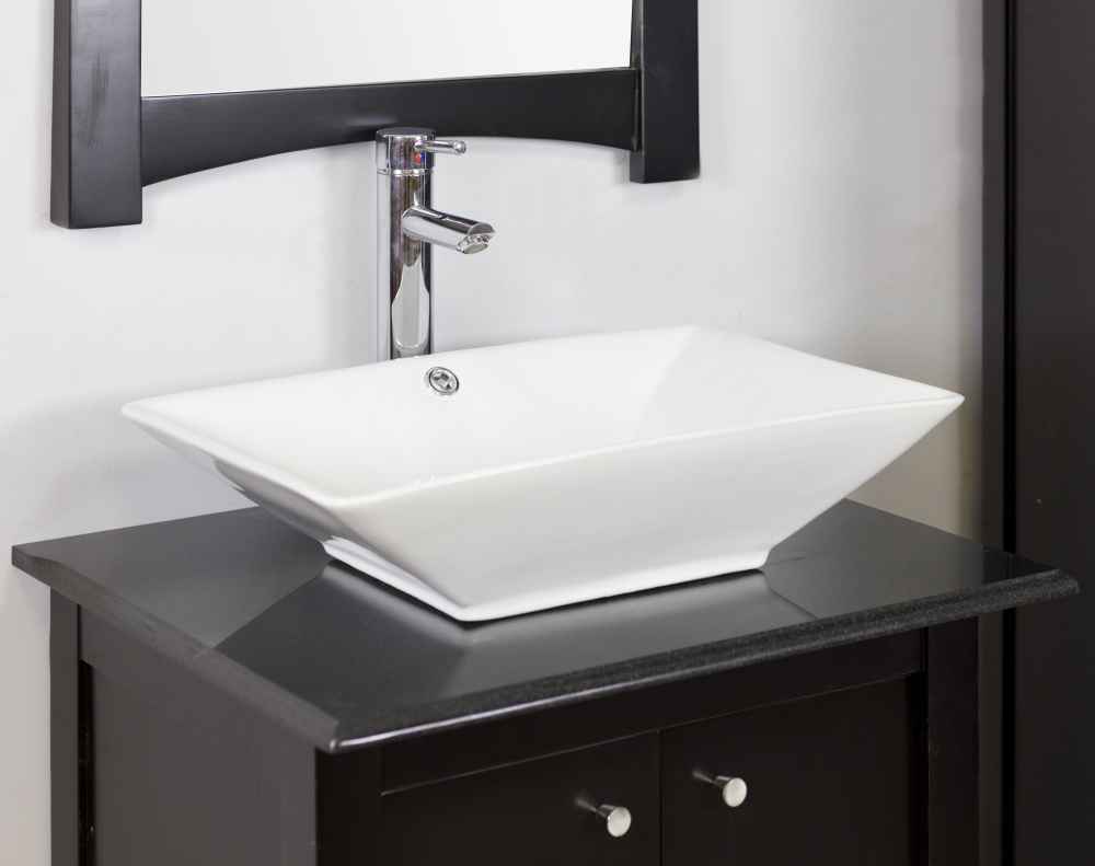 22-in. x 14.75-in. Rectangle Bathroom Vessel Sink Set White Enamel Glaze