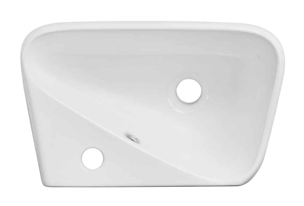 17.5-in. x 11-in. Rectangle Bathroom Vessel Sink Set White Enamel Glaze