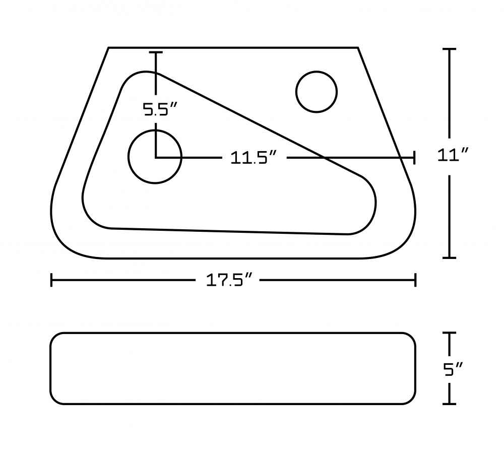 17.5-in. x 11-in. Rectangle Bathroom Vessel Sink Set White Enamel Glaze