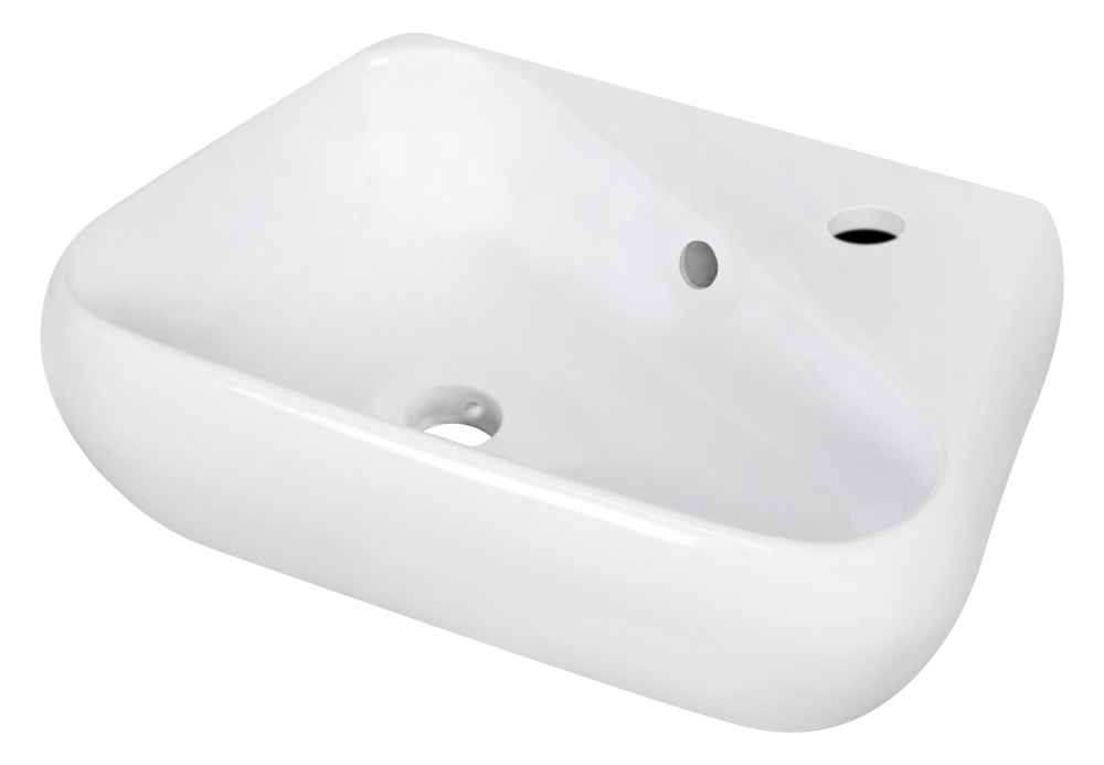 17.5-in. x 11-in. Unique Bathroom Vessel Sink Set White Enamel Glaze