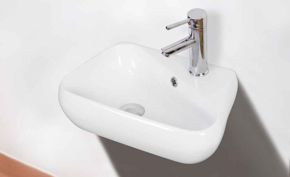 17.5-in. x 11-in. Unique Bathroom Vessel Sink Set White Enamel Glaze