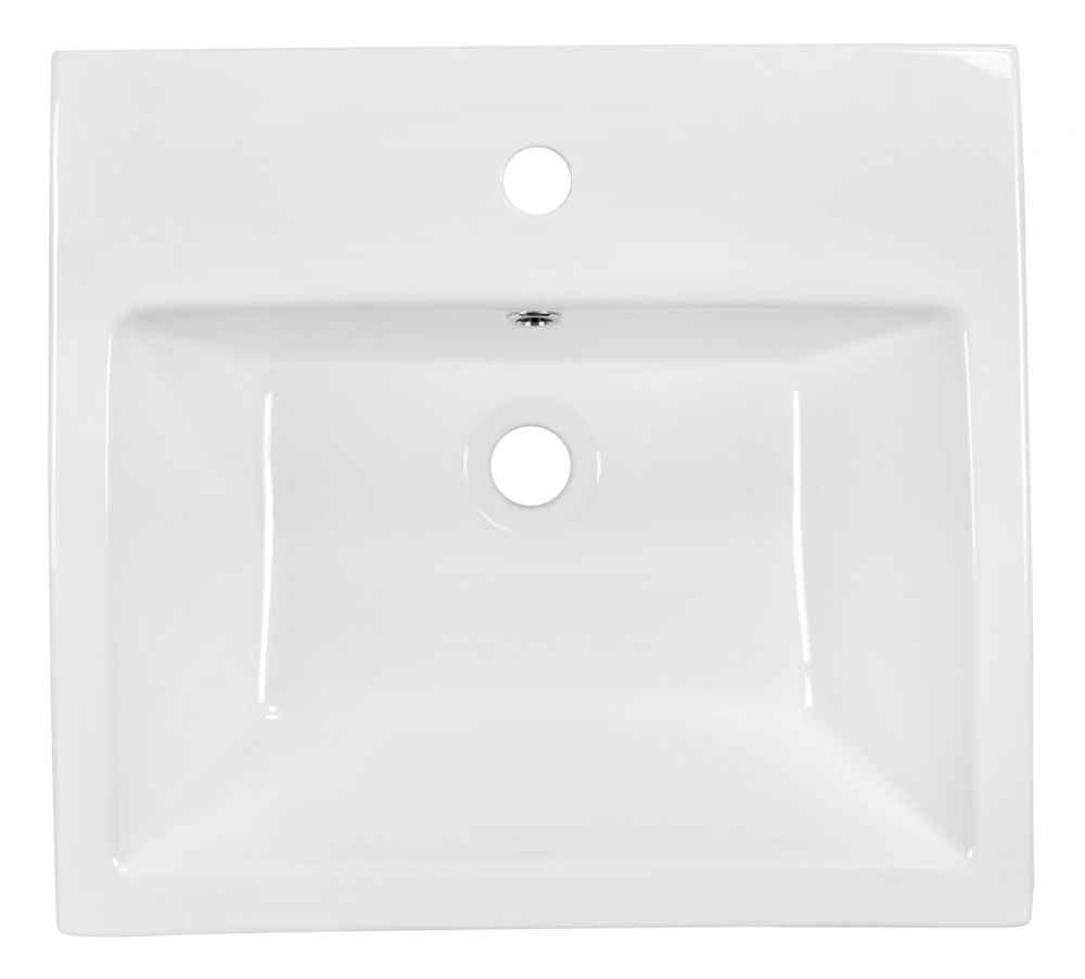 20.5-in. x 18.5-in. Rectangle Bathroom Vessel Sink Set White Enamel Glaze