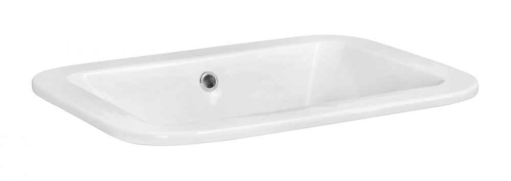 21.75-in. x 16-in. Rectangle Bathroom Vessel Sink Set White Enamel Glaze