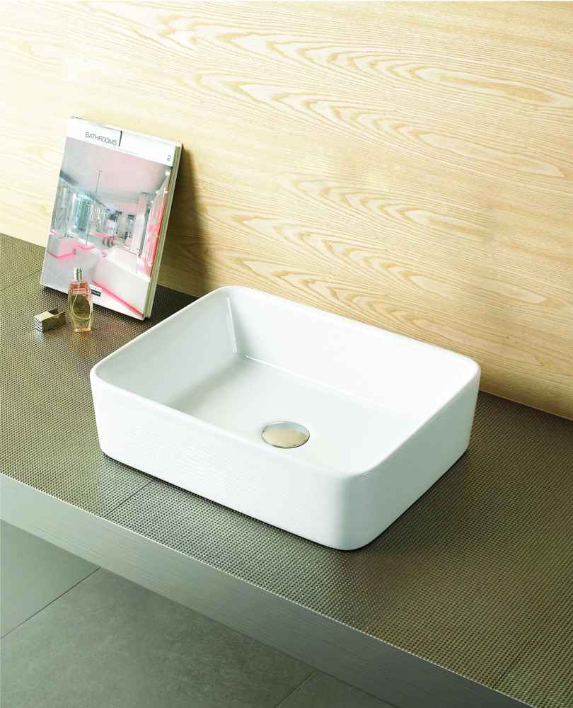 18.75-in. x 14.75-in. Rectangle Bathroom Vessel Sink Set White Enamel Glaze