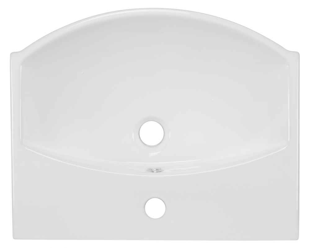 19.5-in. x 16-in. Rectangle Bathroom Vessel Sink Set White Enamel Glaze