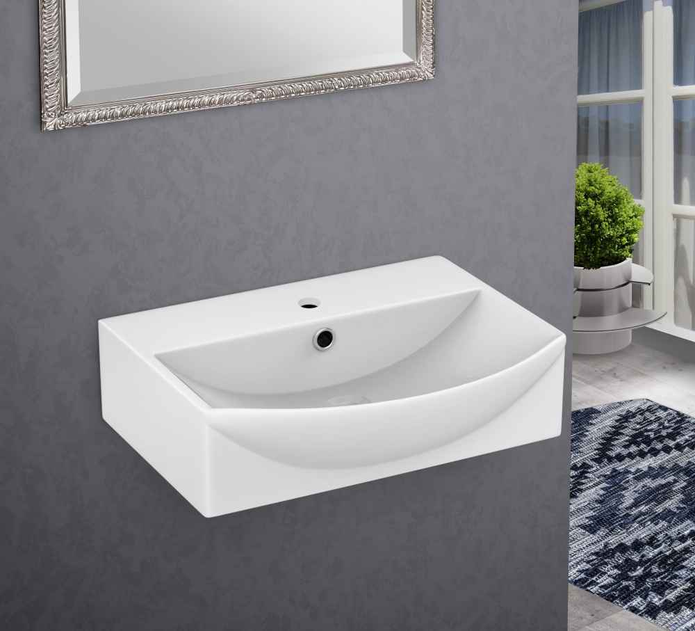 19.5-in. x 16-in. Rectangle Bathroom Vessel Sink Set White Enamel Glaze