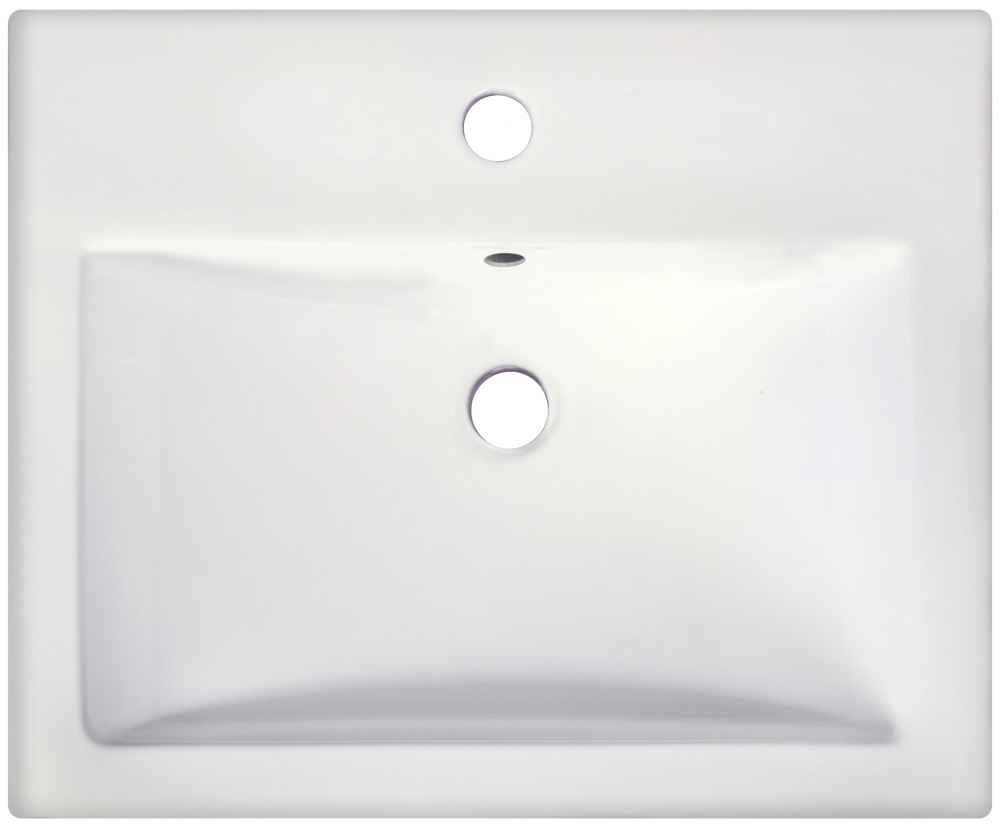 20.75-in. x 17.25-in. Rectangle Bathroom Vessel Sink Set White Enamel Glaze