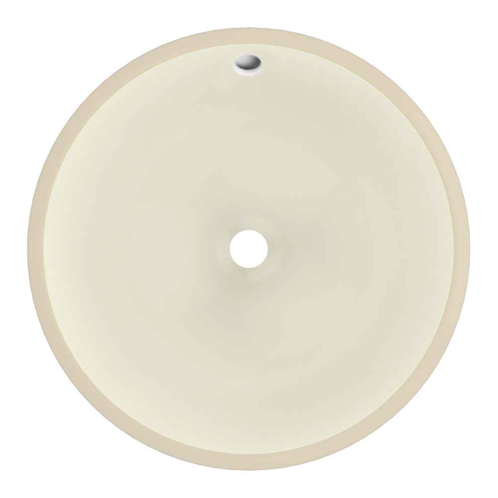 16-in. W Round Bathroom Undermount Sink Set In Biscuit - Chrome Hardware