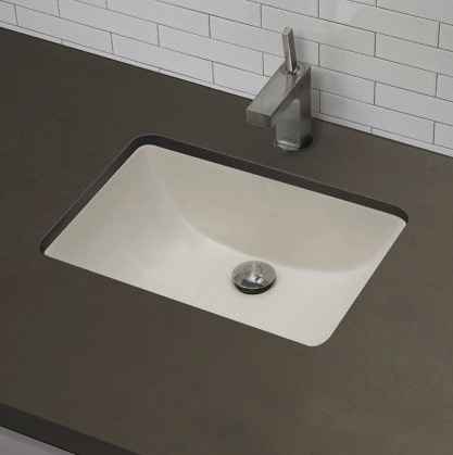 20.75-in. W CSA Rectangle Bathroom Undermount Sink Set In Biscuit - Chrome Hardware