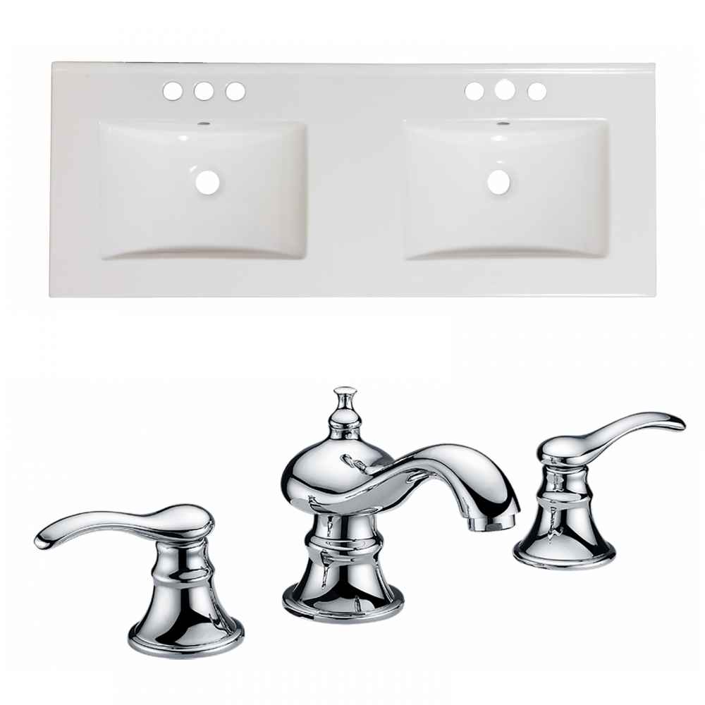 48-in. W 3H8-in. Ceramic Top Set In White Color