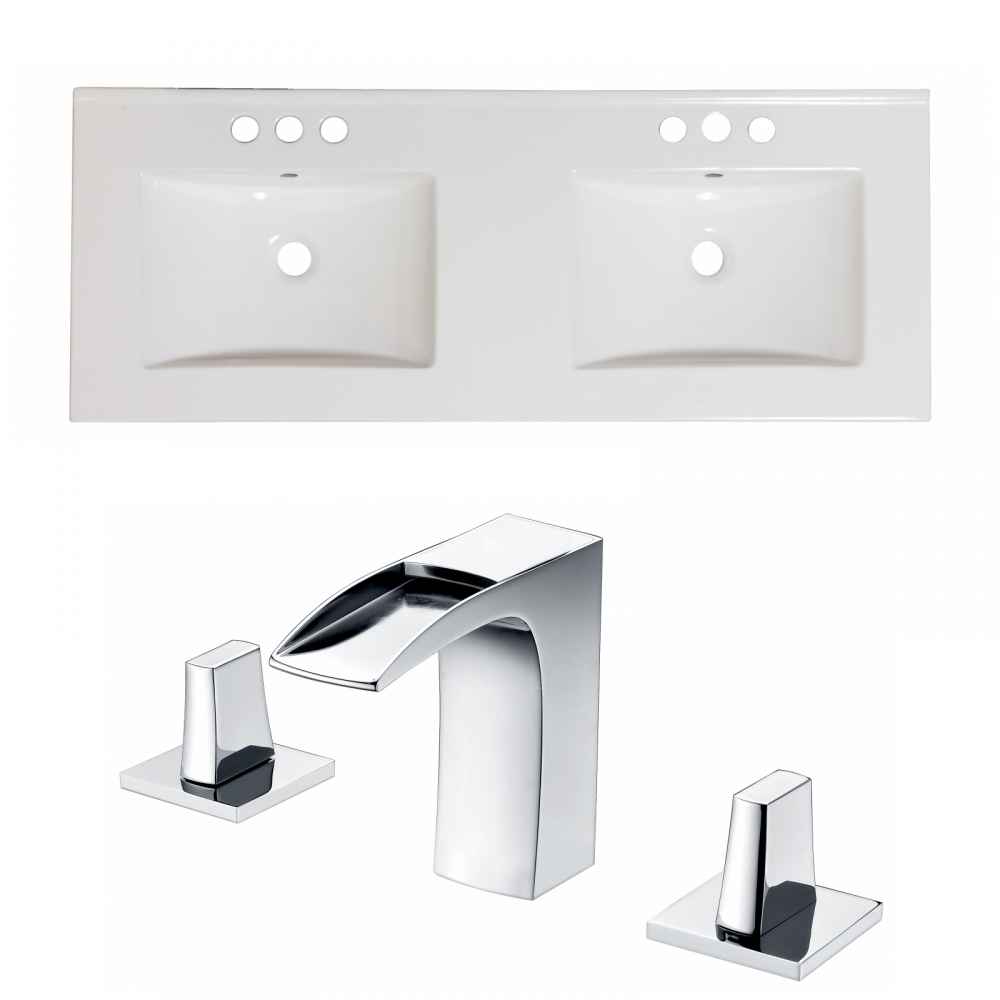 48-in. W 3H8-in. Ceramic Top Set In White Color