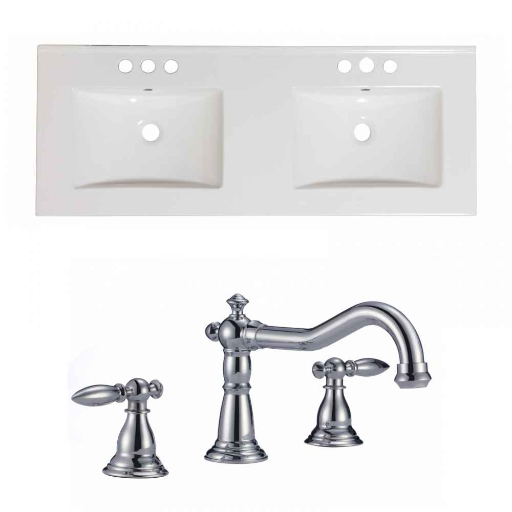 48-in. W 3H8-in. Ceramic Top Set In White Color