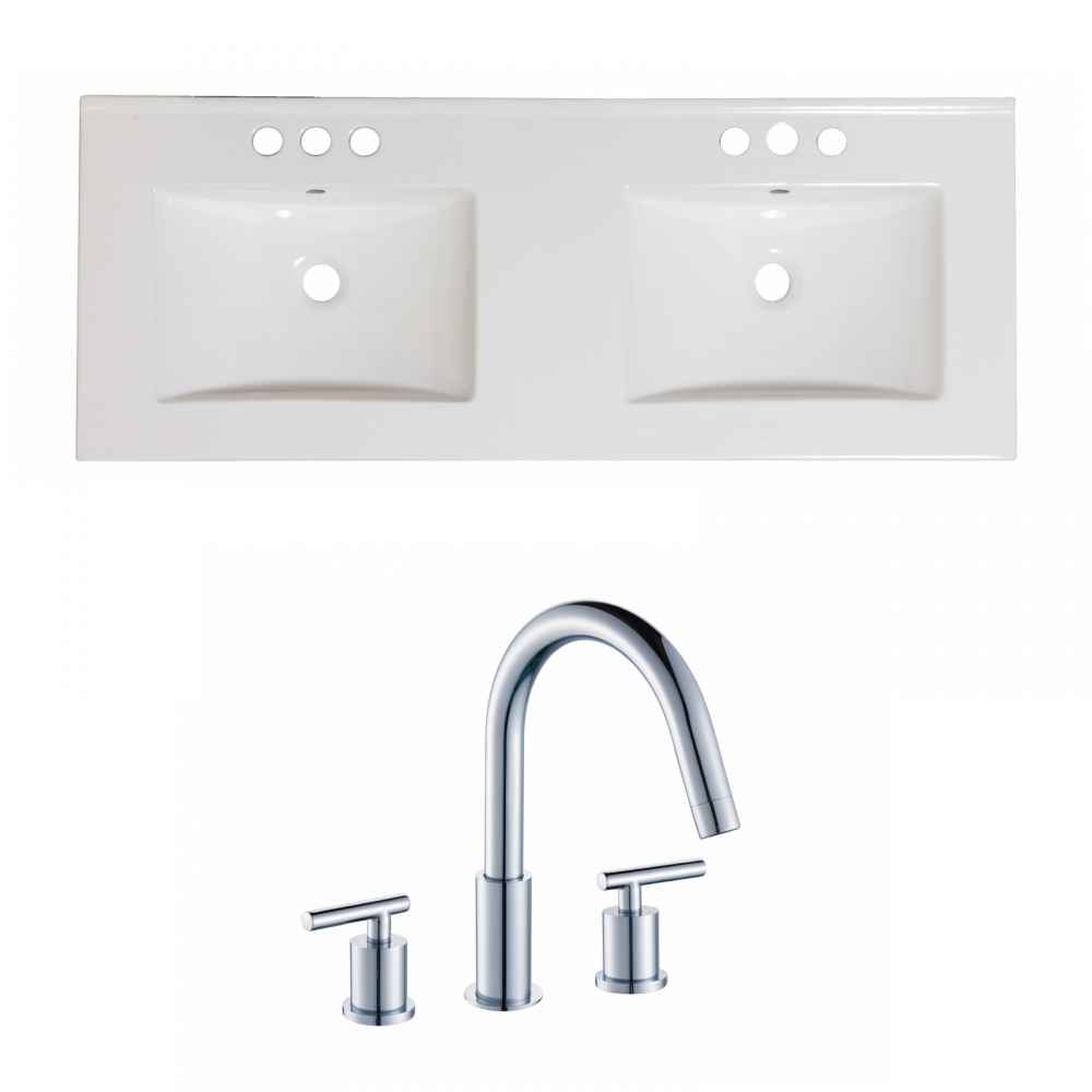 48-in. W 3H8-in. Ceramic Top Set In White Color