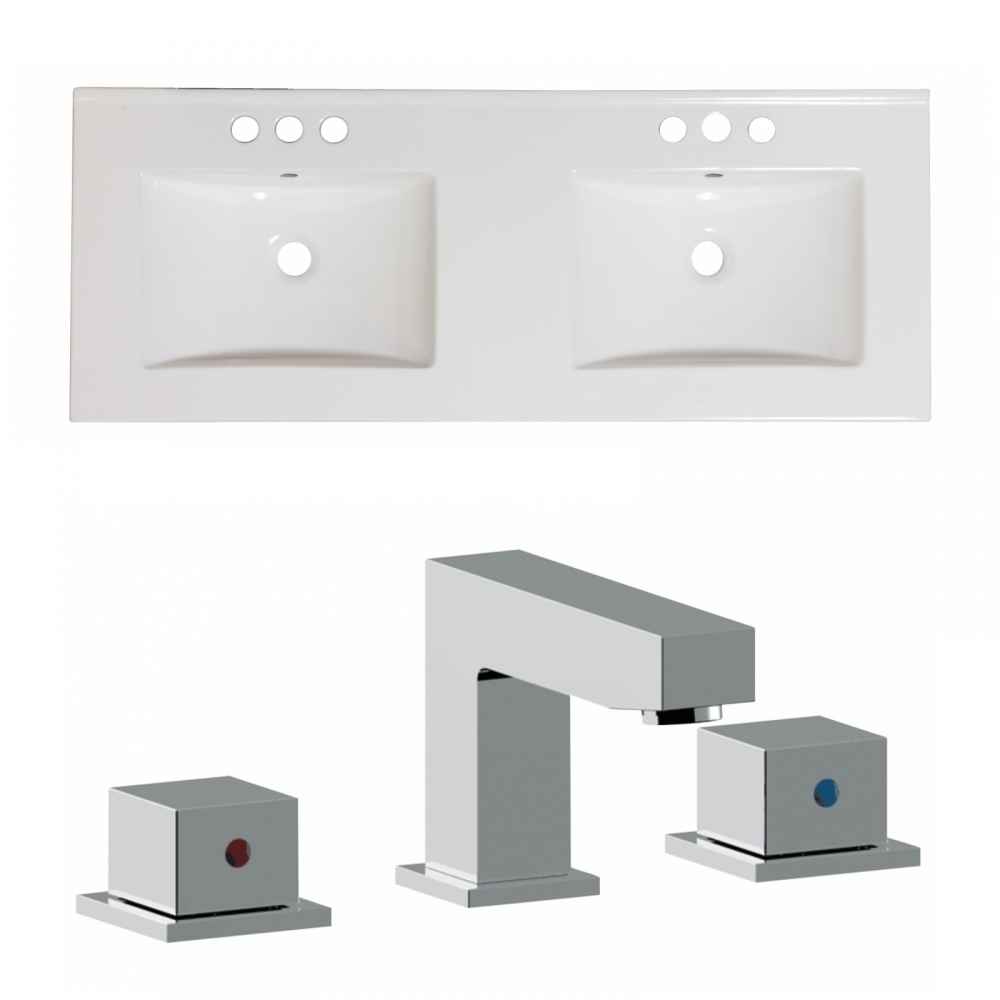 48-in. W 3H8-in. Ceramic Top Set In White Color