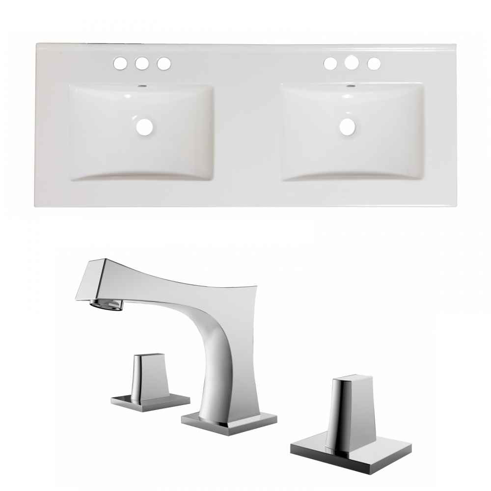 59-in. W 3H8-in. Ceramic Top Set In White Color