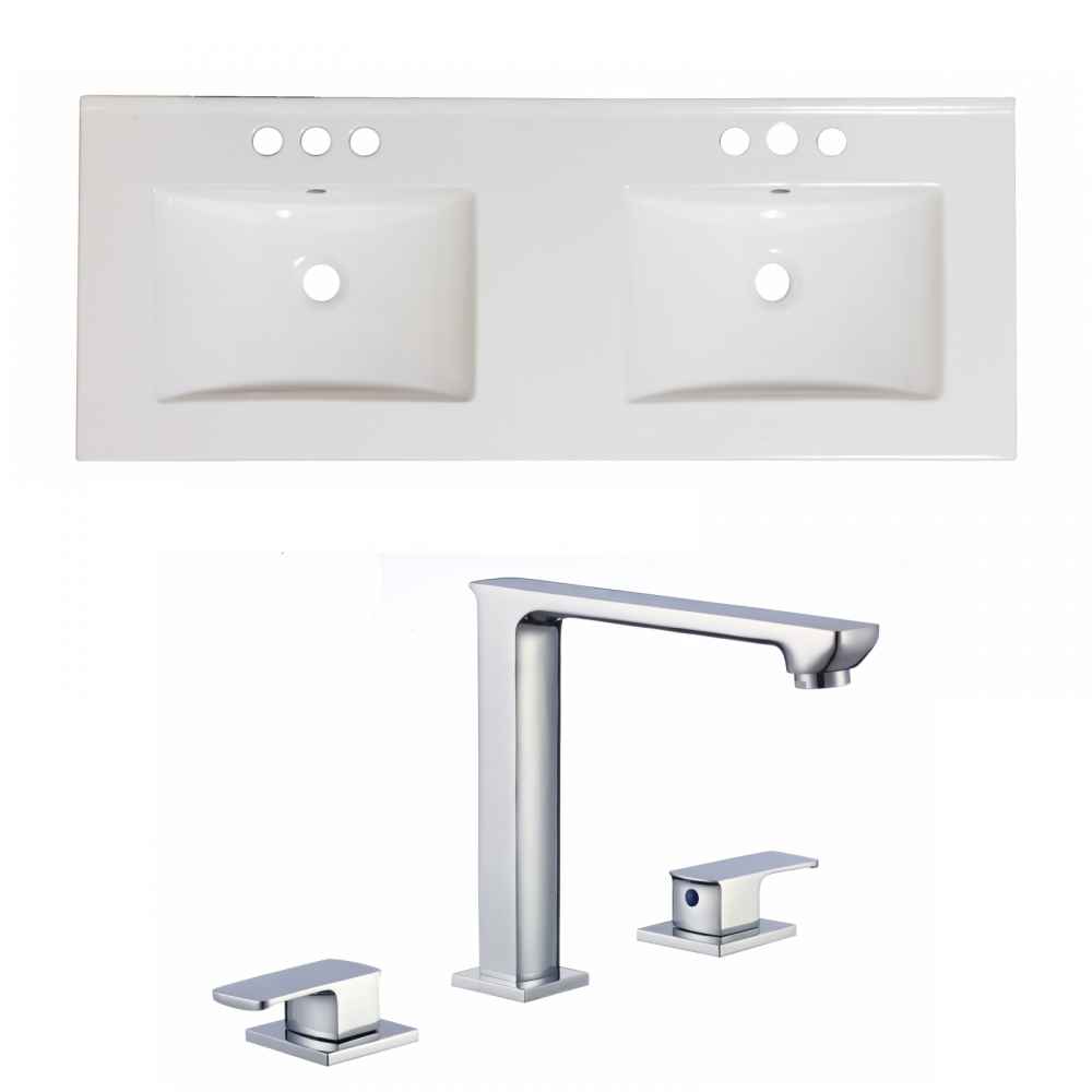 59-in. W 3H8-in. Ceramic Top Set In White Color