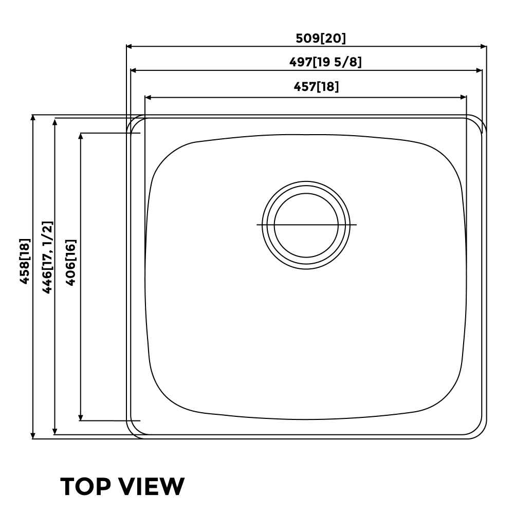20-in. W CSA Approved Stainless Steel Kitchen Sink With 1 Bowl And 18 Gauge