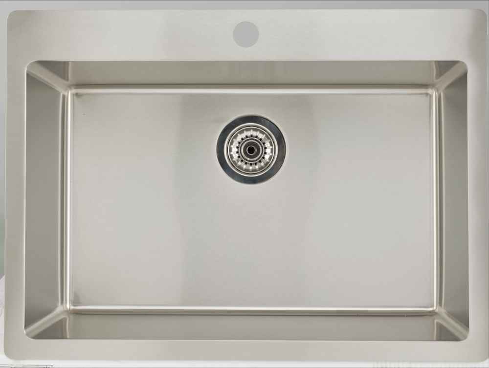 25-in. W CSA Approved Chrome Laundry Sink With 1 Bowl And 16 Gauge