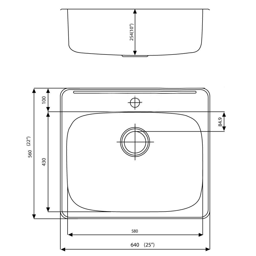 25-in. W CSA Approved Chrome Laundry Sink With 1 Bowl And 18 Gauge