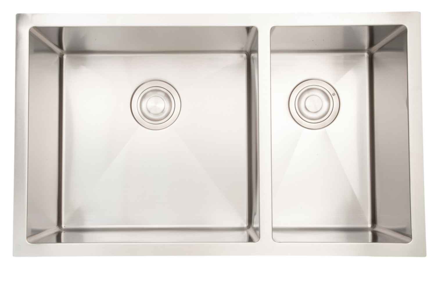 33-in. W CSA Approved Stainless Steel Kitchen Sink With 2 Bowl And 18 Gauge